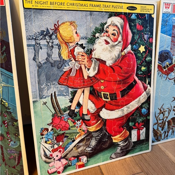Vintage 1965, 1970, 1971 Whitman Christmas frame tray puzzles - Picture 3 of 6